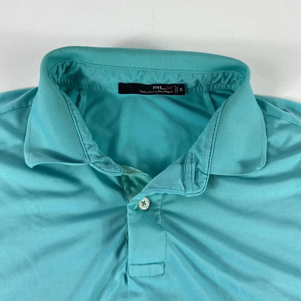 Ralph Lauren RLX Polo Shirt Mens XL Green Performance Golf Lightweight Stretch